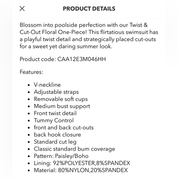 Floral cut-out one piece swimsuit - Picture 8 of 8